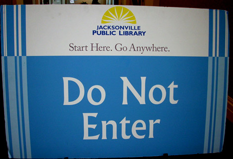 Sign at Jacksonville library